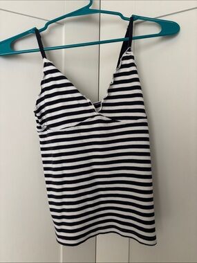 John Galt Striped Navy & White V-Neck Tank Top